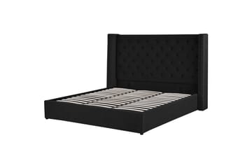 Seng med oppbevaring Lubbon - Svart, Sølv, 180x200 cm - Møbler - Senger - Senger med oppbevaring