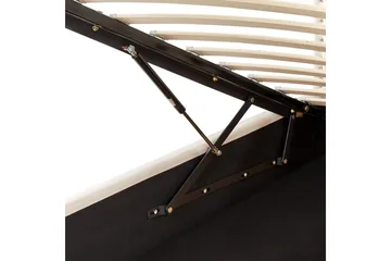 Seng med oppbevaring Metz - Beige, Sølv/Fløyel, 90x200 cm - Møbler - Senger - Senger med oppbevaring