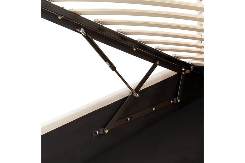 Seng med oppbevaring Metz - Beige, Sølv/Fløyel, 90x200 cm - Møbler - Senger - Senger med oppbevaring