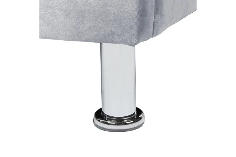 Seng med oppbevaring Metz - Grå, Sølv/Fløyel, 90x200 cm - Møbler - Senger - Senger med oppbevaring