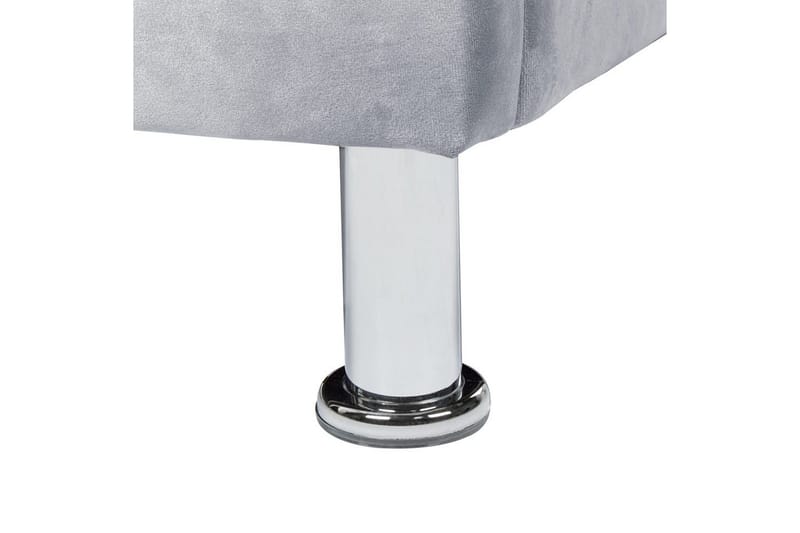 Seng med oppbevaring Metz - Grå, Sølv/Fløyel, 90x200 cm - Møbler - Senger - Senger med oppbevaring