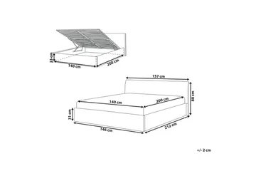 Seng med oppbevaring Orbey - Beige, 140x200 cm - Møbler - Senger - Senger med oppbevaring
