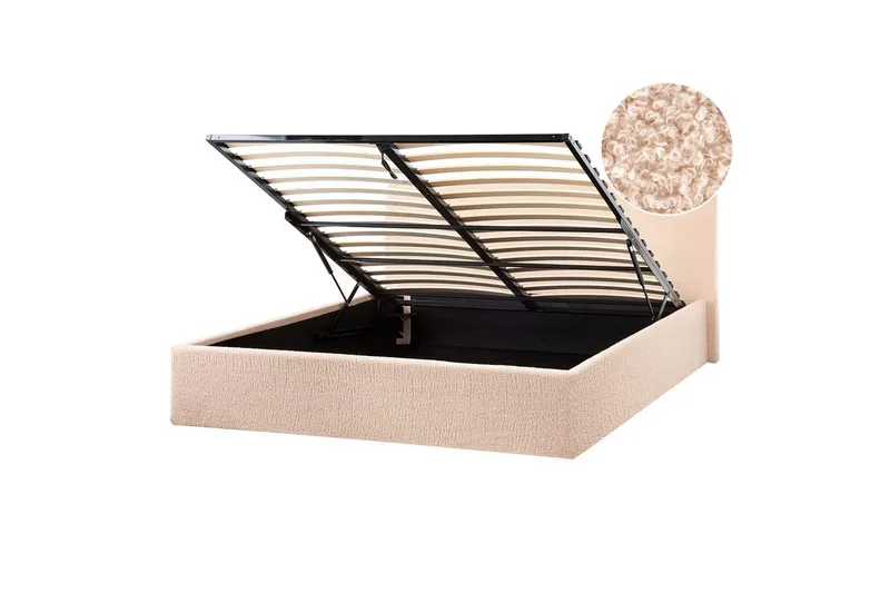 Seng med oppbevaring Orbey, Beige, 140x200 cm