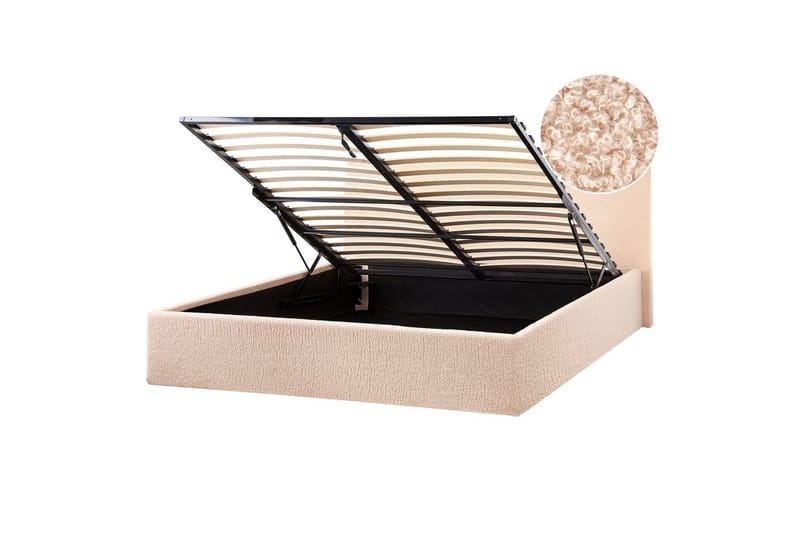 Seng med oppbevaring Orbey, Beige, 160x200 cm