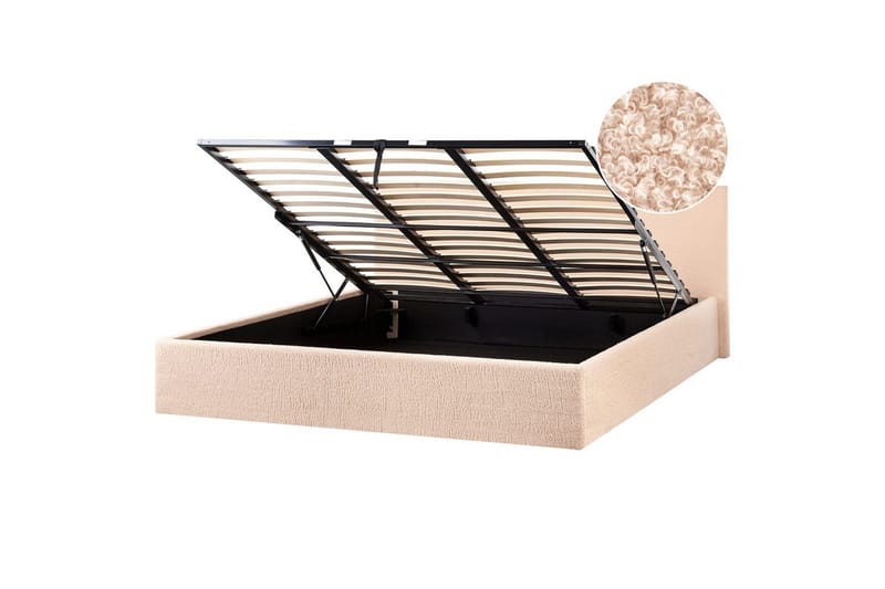 Seng med oppbevaring Orbey, Beige, 180x200 cm