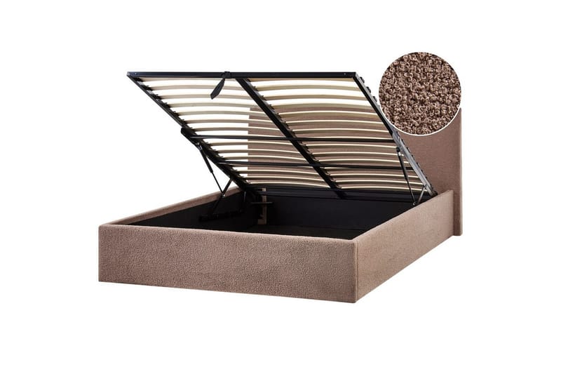 Seng med oppbevaring Orbey, Brun, 140x200 cm