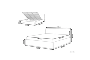Seng med oppbevaring Orbey - Hvit, 180x200 cm - Møbler - Senger - Senger med oppbevaring