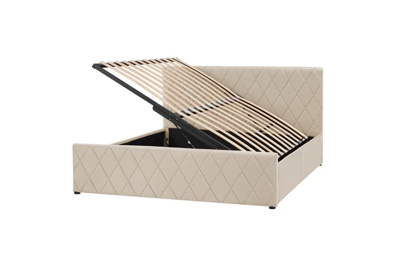 Seng med oppbevaring Rochefort, Beige, 160x200 cm