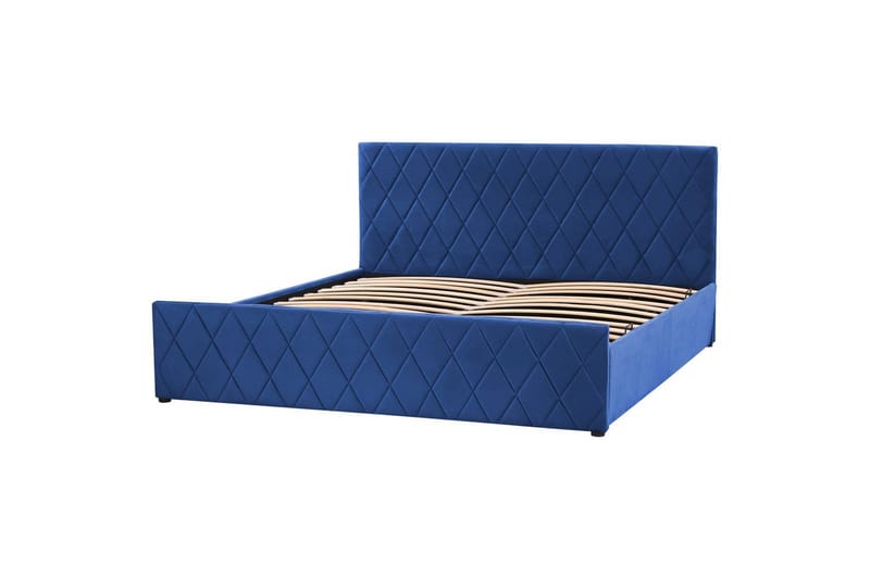 Seng med oppbevaring Rochefort - Blå, 180x200 cm - Møbler - Senger - Senger med oppbevaring