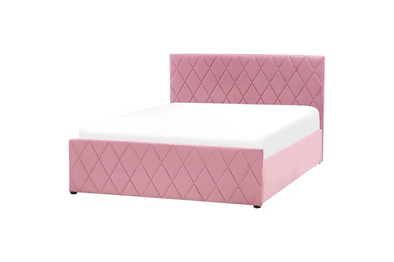 Seng med oppbevaring Rochefort - Rosa, 140x200 cm - Møbler - Senger - Senger med oppbevaring