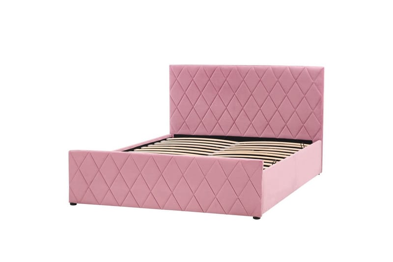 Seng med oppbevaring Rochefort - Rosa, 140x200 cm - Møbler - Senger - Senger med oppbevaring