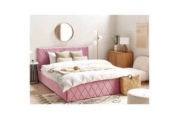 Seng med oppbevaring Rochefort - Rosa, 160x200 cm - Møbler - Senger - Senger med oppbevaring