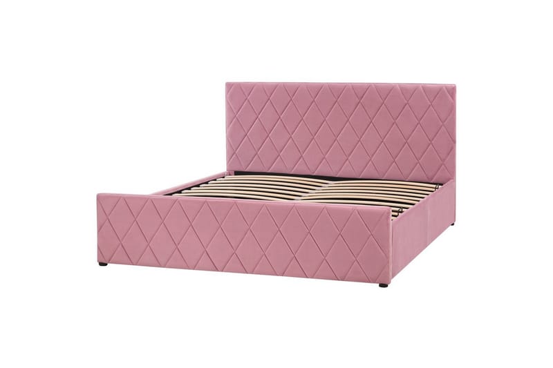 Seng med oppbevaring Rochefort - Rosa, 160x200 cm - Møbler - Senger - Senger med oppbevaring