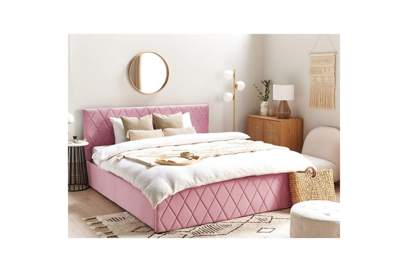 Seng med oppbevaring Rochefort - Rosa, 180x200 cm - Møbler - Senger - Senger med oppbevaring
