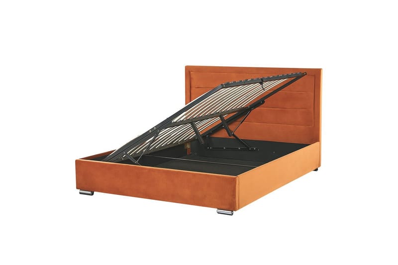 Seng med oppbevaring Rouen - Oransje, 180x200 cm - Møbler - Senger - Senger med oppbevaring