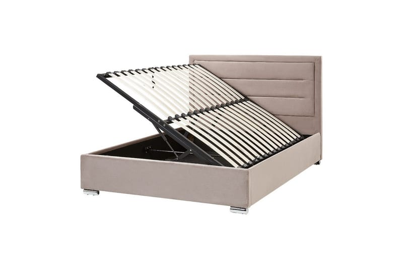 Seng med oppbevaring Rouen, Taupe, 140x200 cm