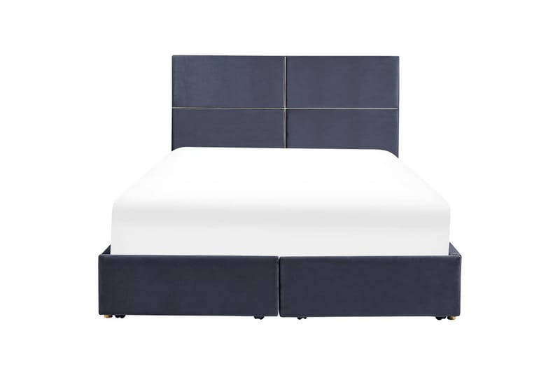 Seng med oppbevaring Vernoyes - Svart, gull, 160x200 cm - Møbler - Senger - Senger med oppbevaring