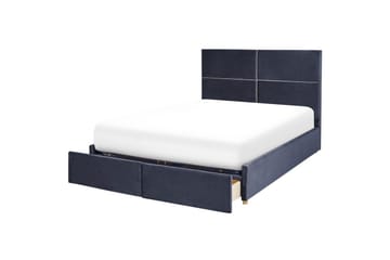 Seng med oppbevaring Vernoyes - Svart, gull, 160x200 cm - Møbler - Senger - Senger med oppbevaring