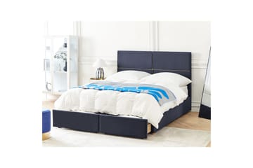 Seng med oppbevaring Vernoyes - Svart, gull, 160x200 cm - Møbler - Senger - Senger med oppbevaring