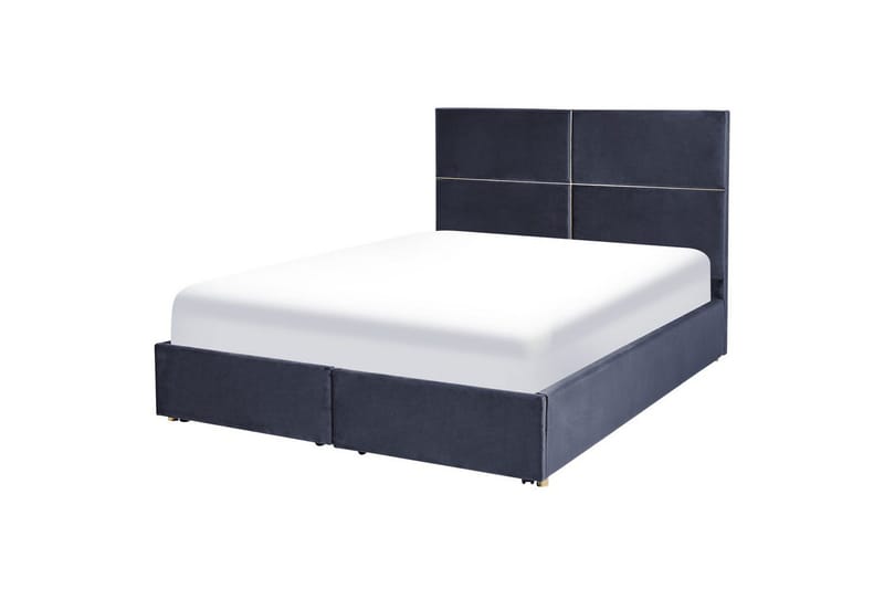 Seng med oppbevaring Vernoyes - Svart, gull, 160x200 cm - Møbler - Senger - Senger med oppbevaring