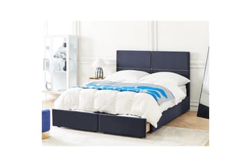 Seng med oppbevaring Vernoyes - Svart, gull, 160x200 cm - Møbler - Senger - Senger med oppbevaring