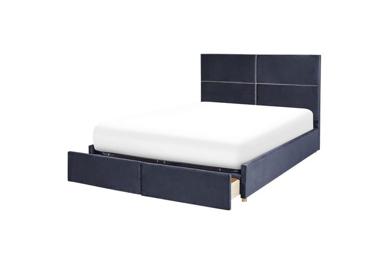 Seng med oppbevaring Vernoyes - Svart, gull, 180x200 cm - Møbler - Senger - Senger med oppbevaring