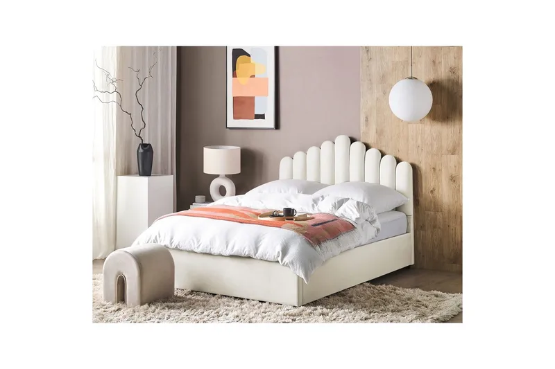 Seng med oppbevaring Vincennes - Hvit, Svart, 140x200 cm - Møbler - Senger - Senger med oppbevaring