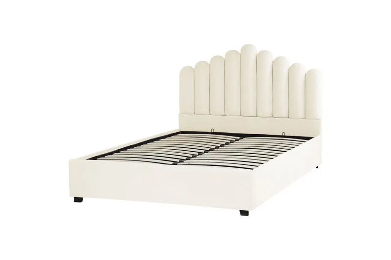 Seng med oppbevaring Vincennes - Hvit, Svart, 160x200 cm - Møbler - Senger - Senger med oppbevaring