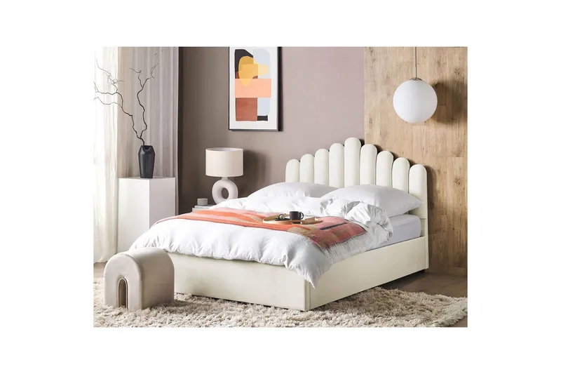 Seng med oppbevaring Vincennes - Hvit, Svart, 160x200 cm - Møbler - Senger - Senger med oppbevaring