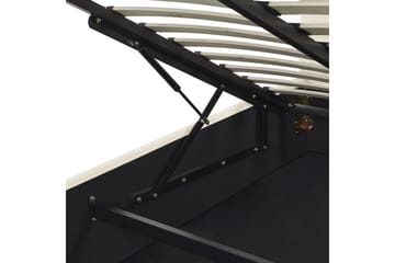 Seng med oppbevaring Vincennes - Hvit, Svart, 160x200 cm - Møbler - Senger - Senger med oppbevaring