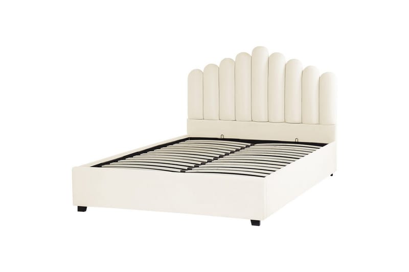 Seng med oppbevaring Vincennes - Hvit, Svart, 160x200 cm - Møbler - Senger - Senger med oppbevaring