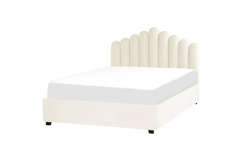 Seng med oppbevaring Vincennes - Hvit, Svart, 160x200 cm - Møbler - Senger - Senger med oppbevaring