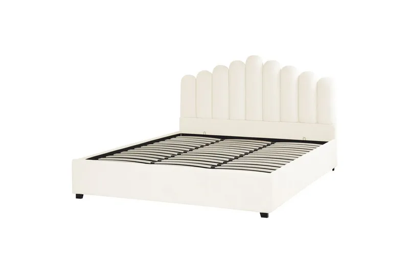 Seng med oppbevaring Vincennes - Hvit, Svart, 180x200 cm - Møbler - Senger - Senger med oppbevaring
