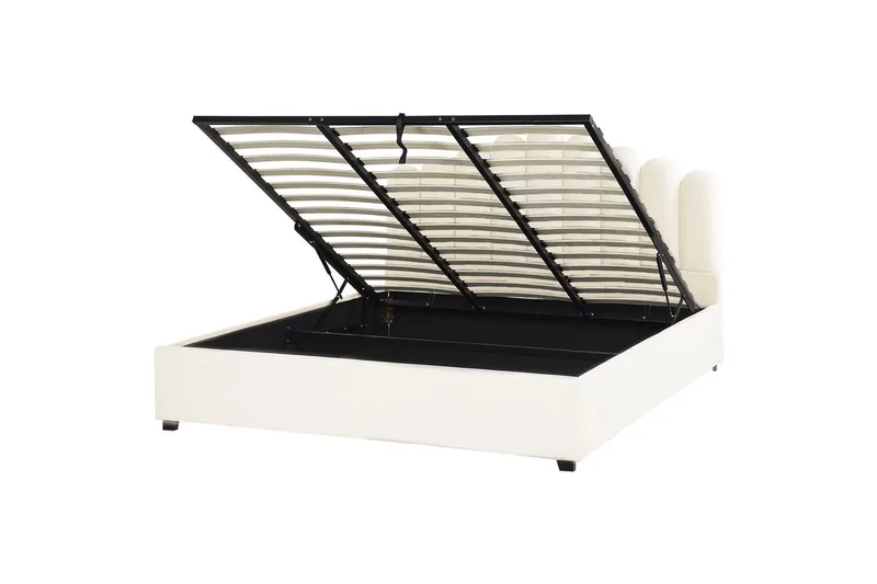 Seng med oppbevaring Vincennes - Hvit, Svart, 180x200 cm - Møbler - Senger - Senger med oppbevaring