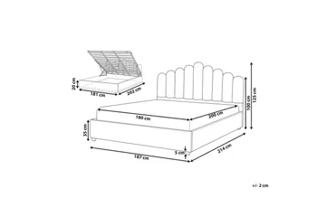 Seng med oppbevaring Vincennes - Hvit, Svart, 180x200 cm - Møbler - Senger - Senger med oppbevaring