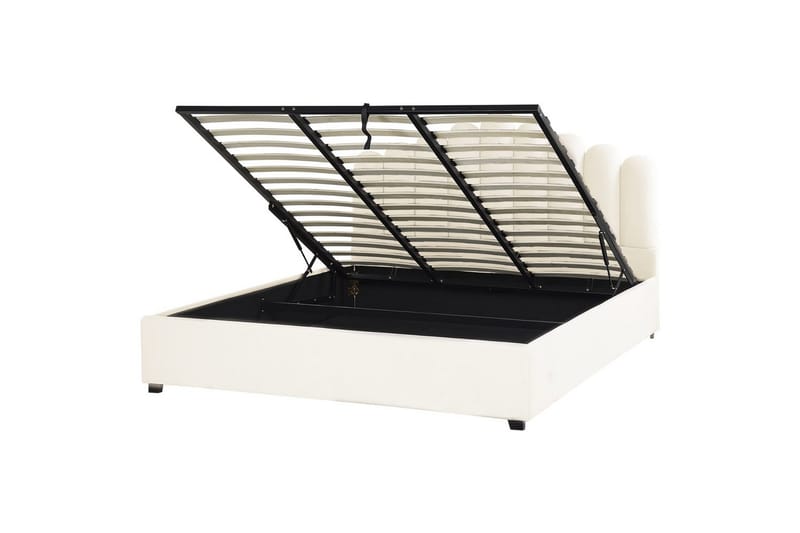 Seng med oppbevaring Vincennes - Hvit, Svart, 180x200 cm - Møbler - Senger - Senger med oppbevaring