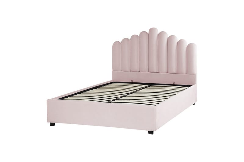 Seng med oppbevaring Vincennes - Rosa, Svart, 140x200 cm - Møbler - Senger - Senger med oppbevaring