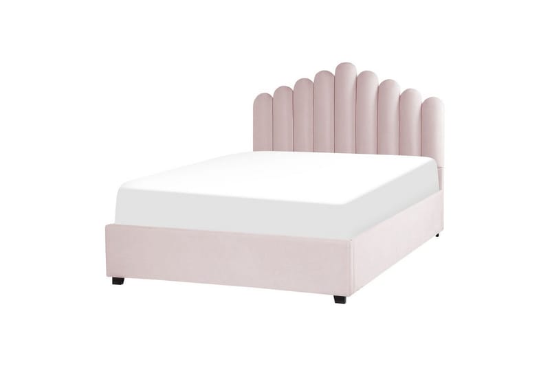 Seng med oppbevaring Vincennes - Rosa, Svart, 140x200 cm - Møbler - Senger - Senger med oppbevaring
