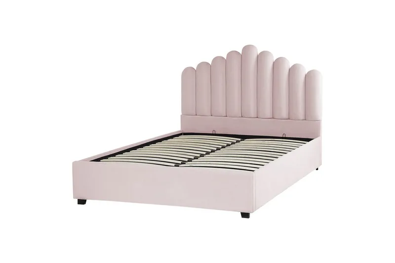 Seng med oppbevaring Vincennes - Rosa, Svart, 160x200 cm - Møbler - Senger - Senger med oppbevaring