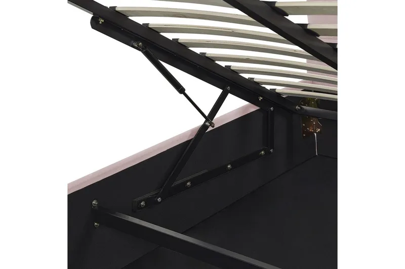 Seng med oppbevaring Vincennes - Rosa, Svart, 160x200 cm - Møbler - Senger - Senger med oppbevaring