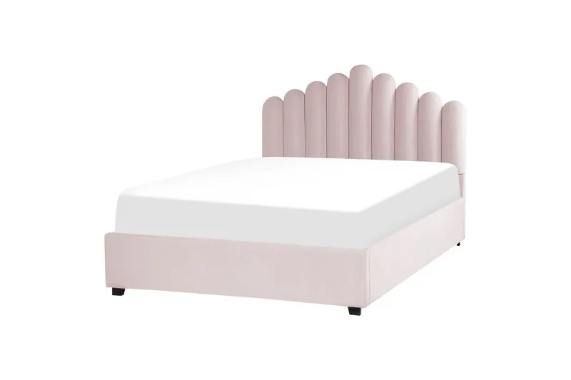 Seng med oppbevaring Vincennes - Rosa, Svart, 160x200 cm - Møbler - Senger - Senger med oppbevaring