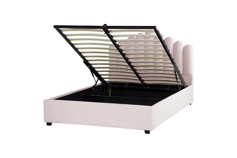 Seng med oppbevaring Vincennes - Rosa, Svart, 160x200 cm - Møbler - Senger - Senger med oppbevaring