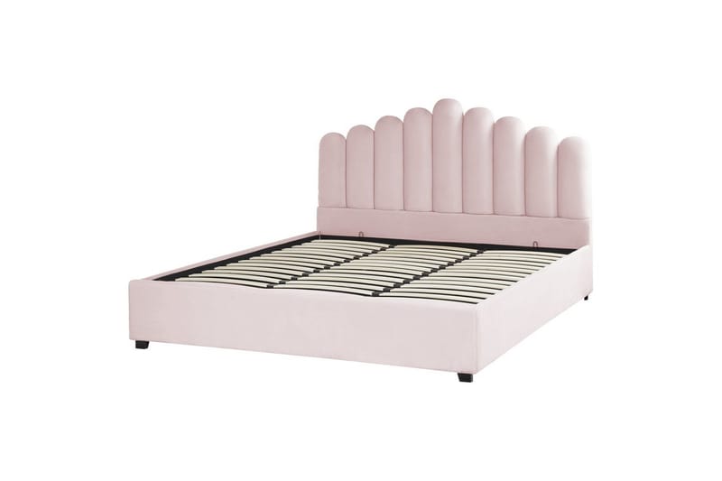 Seng med oppbevaring Vincennes - Rosa, Svart, 180x200 cm - Møbler - Senger - Senger med oppbevaring