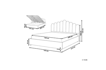 Seng med oppbevaring Vincennes - Taupe, svart, 140x200 cm - Møbler - Senger - Senger med oppbevaring