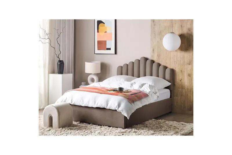 Seng med oppbevaring Vincennes - Taupe, svart, 140x200 cm - Møbler - Senger - Senger med oppbevaring