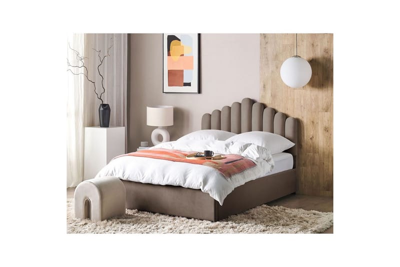 Seng med oppbevaring Vincennes - Taupe, svart, 140x200 cm - Møbler - Senger - Senger med oppbevaring