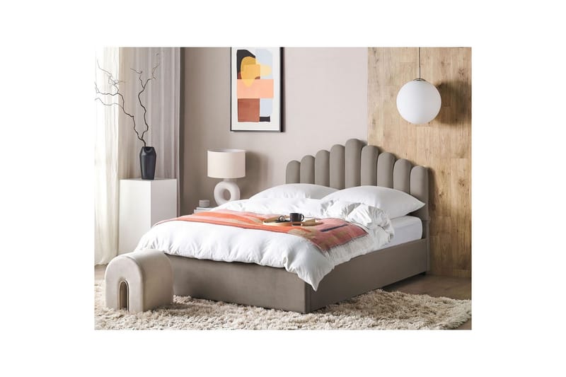 Seng med oppbevaring Vincennes - Taupe, svart, 160x200 cm - Møbler - Senger - Senger med oppbevaring