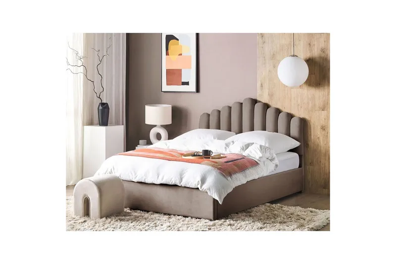 Seng med oppbevaring Vincennes - Taupe, svart, 180x200 cm - Møbler - Senger - Senger med oppbevaring