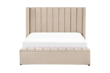 Seng med oppbevaringsbenk Noyers - Beige, 160x200 cm - Møbler - Senger - Senger med oppbevaring