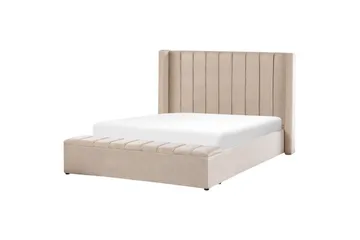 Seng med oppbevaringsbenk Noyers - Beige, 160x200 cm - Møbler - Senger - Senger med oppbevaring